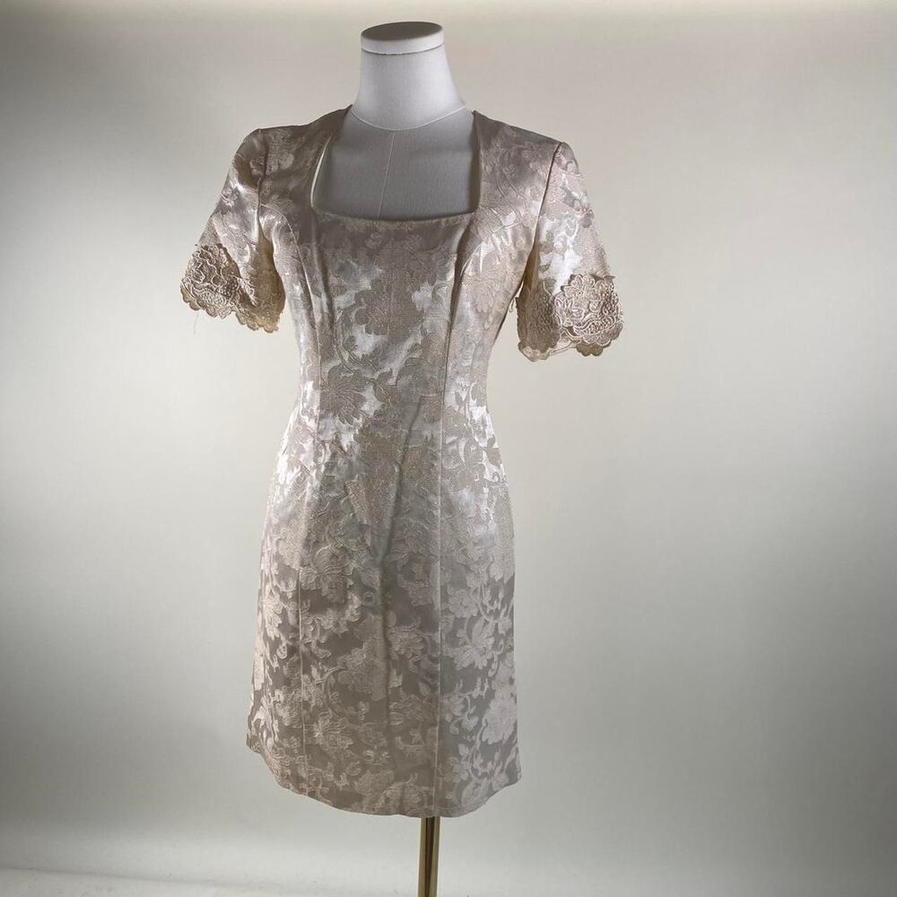 Vintage 80s cream floral dress